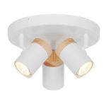 D'Lite Luce da soffitto Beitem Metallo Ghiaccio Bianca FSC Legna | Adatto Per 3x GU10