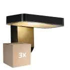 Confezione Multipack 3x Nordlux Solar Luce Da Parete Rica Piazza Nero 4.5W 450lm - 830 Luce Calda -  | Sensore di Movimento e Luce