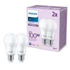 Confezione Multipack 2x Philips Bulbo LED E27 Pera Ghiaccio 13W 1521lm - 840 Bianco Freddo