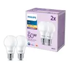 Confezione Multipack 2x Philips Bulbo LED E27 Pera Ghiaccio 8W 806lm - 827 Bianco Molto Caldo