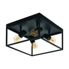 Eglo Luce da soffitto Silentina Acciaio Nero | IP20 - Adatto per 4x E27 